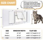 Petoasis Pet Door for Window,Adjustable Width,Four Locking Mechanisms