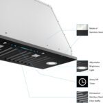 30 inch Built-in/Insert Range Hood 900 CFM,Ducted/Ductless Convertible Duct,Stainless Steel Kitchen Vent Hood with 4 Speed Gesture Sensing&Touch Control Panel(IKB01-30)