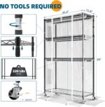 Barrina Mini Greenhouse with LED Grow Light 4-Tier Portable Metal Plant Stand