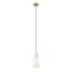 Beacon 1-Light Pendant Light in Opal Satin Brass