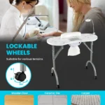 LDAILY Portable Nail Table with Electric Dust Collector
