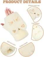 2 Pairs Winter Women Gloves Thick Warm Soft Plush