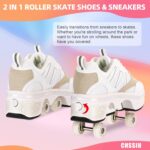 CHSSIH Retractable Shoes with Wheels | Pop-Out High Roller Skating Shoes That Turn Into Sneaker Skates