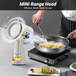 AMZCHEF Portable Range Hood with 3 Speed Exhaust Fan,Low Noise Large Oil Collection Cup