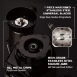 Hamilton Beach Professional 4-in-1 Juicer Mixer Grinder,Commercial-Grade 1400 Watt Motor,120V,3 Leakproof Jars,For Wet and Dry Spices,Chutneys and Curries,Engineered in India & USA (58770)