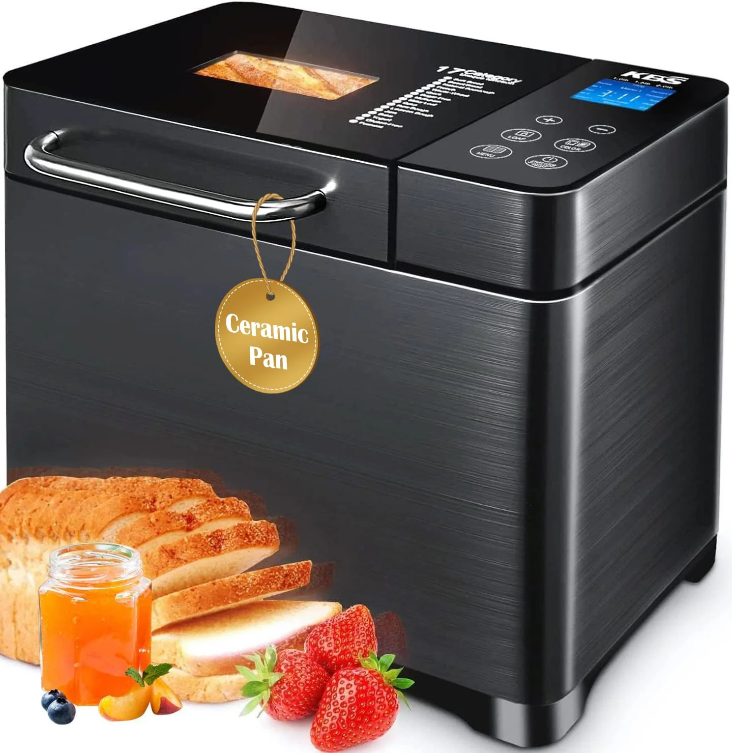 KBS 17-in-1 Stainless Steel Bread Machine with Dual Heaters KBS 17-in-1 Stainless Steel Bread Machine with Dual Heaters