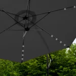 Grey 3m LED Cantilever Parasol with Rain Cover
