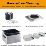 Electric Deep Fryer with Basket for Home Use,Lid with Viewing Window and Odorless Filter,Adjustable Temperature,5.3 Quart,Stainless Steel