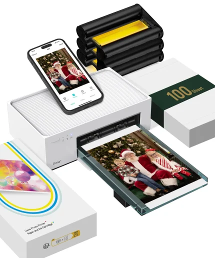 Liene 4x6'' Photo Printer,100 Sheets,Full-Color Photo,for iPhone Android