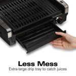 Hamilton Beach Electric Indoor Searing Grill with Viewing Window and Removable EasytoClean Nonstick Plate,6Serving,ExtraLarge Drip Tray,Stainless Steel 25361