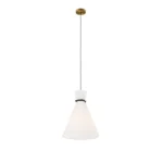 Modway Starlight 1-Light Pendant Light in White Satin Brass