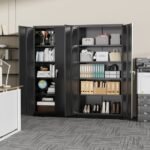 Greenvelly 72 Black Storage Cabinet with Doors
