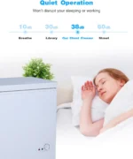 3.5 Cu.Ft Chest Freezer with a Removable Basket 7 Gears Adjustable Temperature Control(-18??F to -46??F),Deep Compact Freezer for Garage,Office,Basement,House,Kitchen,Shop,RVs-White