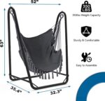 TOREVSIOR Unique U-Shaped Hammock Chair with Stand,Sturdy & Rust-Resistant