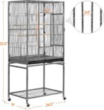 Yaheetech Wrought Iron Standing Large Parrot Parakeet Flight Bird Cage