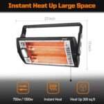 Shinic 2 Packs Electric Garage Heaters,90 Degree Rotation,5 Mode Settings