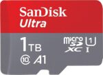 SanDisk 1TB Ultra microSDXC card + SD adapter,Memory card Full HD,up to 150 MB/s,For smartphones and Tablets,with A1 App Performance,UHS-I,Class 10,U1