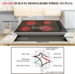 Karinear 30 Inch Electric Cooktop 4 Burners,Knob Control Built-in Ceramic Cooktop