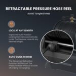 Giraffe Tools Electric Wall Mounted Pressure Washer with 100ft Balck Pressure Hoses