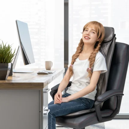 Thai Shiatsu Back Massager Chair Pad Rolling Massage Seat Cushion with Removable Back Flap and Pillow