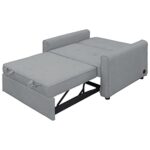 g 488243 Convertible Sleeper Sofa Bed MultiFunctional Adjustable Single Bed Chair with USB Port and 2 Pillows for Small Space Grey