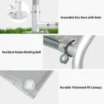 Dextrus Chicken Run Coop 13.1 x 9.8 x 6.4 ft Large Metal Chicken Coop Spire Shaped,Walk-in Hen Cage,Outdoor Poultry Cage with Waterproof Cover and Wire Mesh for Backyard,Yard Outdoor