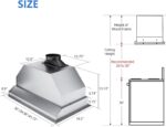 IKTCH Insert Range Hood with 2 Pcs Adjustable Lights and 3 Pcs Baffle Filters