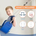6 Piece Indoor Doorway Gym Set for Kids ÿ Indoor Swing for Kids Includes Kids Swing Chair,Rings,Hanging Trapeze,Ladder,Swinging Rope & Pullup Bar