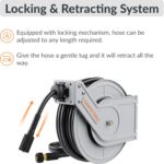 Giraffe Tools Pressure Washer Hose Reel,Any Length Lock,Auto Rewind,Wall Mounted