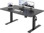Devoko Electric Standing Desk 120x60cm Sit Stand Height Adjustable Desk with Steel Table Frame Backpack Hook and Memory Smart Pannel,White