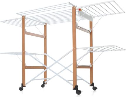 Foppapedretti Gulliver Falt drying rack,105 x 80 x 174 cm,wood,walnut