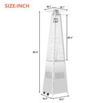 42000 BTUSteel Material Pyramid Glass Tube Flame Outdoor Heater with Long Strips of Flame with Aluminum Top Reflector Shield Heating Up to 115 Square feet