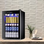 Beverage Refrigerator Cooler120 Can Mini Fridge Glass Door for Soda Beer Wine Stainless Steel Glass Door Small Drink Dispenser Machine Digital Display for Home,Office Bar,45cuft