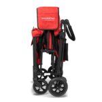 W2 MultiFunction Push 2 Passenger Double Folding Stroller,Adjustable Canopy Removable Footrest Seats up to 2 Toddlers Poppy Red