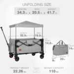 EVER ADVANCED Foldable into Bag Travel Wagon with Removable Canopy