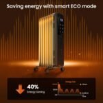 Kismile Radiator Heater,1500W Electric Portable Space Oil Filled Heater with LCD Display