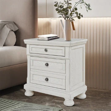 Julia 30 Inch Casual Nightstand,Wood,2 Drawers,Pull Out Tray,White By Casagear Home