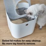 Modkat Top-Entry Litter Box Swivel Lid for Easy Cleaning,Leak-Proof