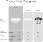 10?? Tilted Wooden Stand Elevated Cat Food and Water Bowls with Thick Ceramic