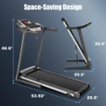 Simpfree Treadmill with 10" HD TV Movie Touchscreen and 3D Virtual Sports Scene,0.5-9.0 mph/h & 3.25HP Electric Treadmill with Incline for Home??Black??