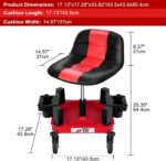 FreekyFit Rolling Stool with Wheels,Adjustable Shop Stool Mechanic Stool Seat