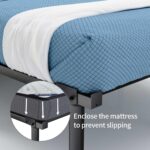 HAAGEEP Tall Platform Bed Frame Twin Size Metal Bedframe No Box Spring Needed