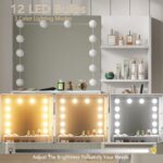 Furniouse Vanity Mirror with Lights and Table Set with 5 Drawers