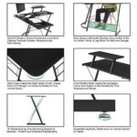 Mr IRONSTONE LShaped Desk 508?? Computer Corner Desk,Home Gaming Desk,Office Writing Workstation with Large Monitor Stand,SpaceSaving,Easy to Assemble,Black